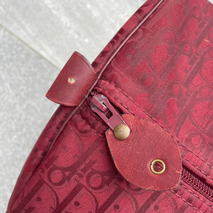 Dior Red Monogram Trotter Boston Bag