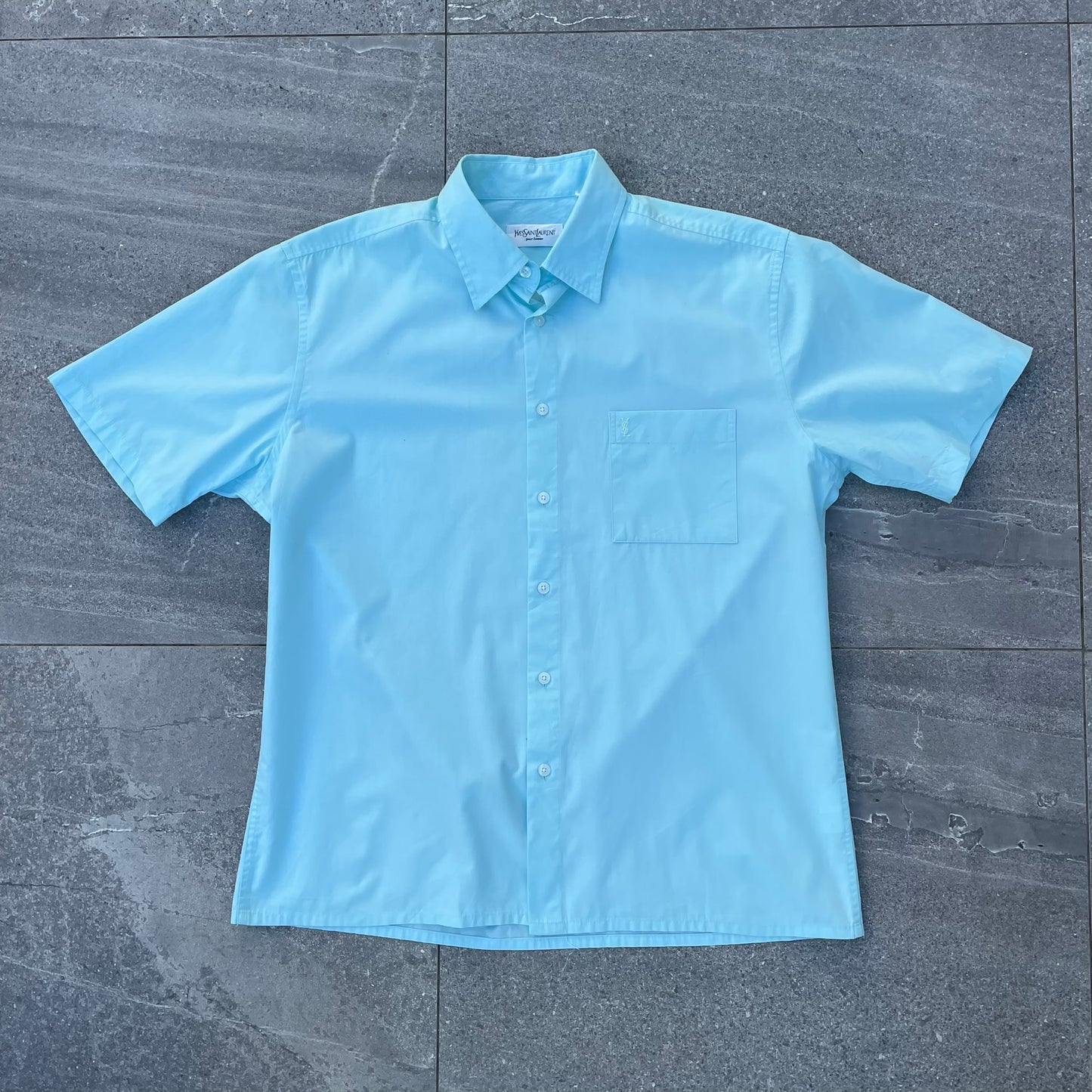 YSL Sky Blue Short Sleeve Shirt - L