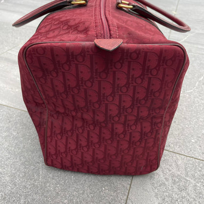 Dior Red Monogram Trotter Boston Bag