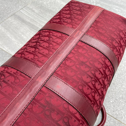 Dior Red Monogram Trotter Boston Bag