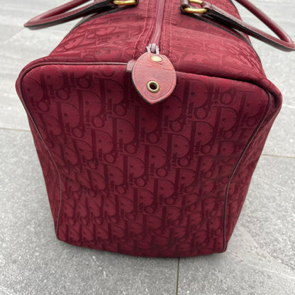 Dior Red Monogram Trotter Boston Bag