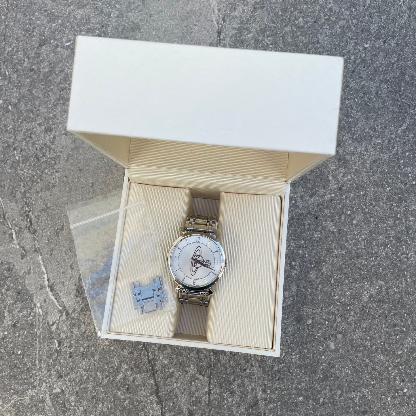 Vivienne Westwood Silver/White Steel Orb Watch