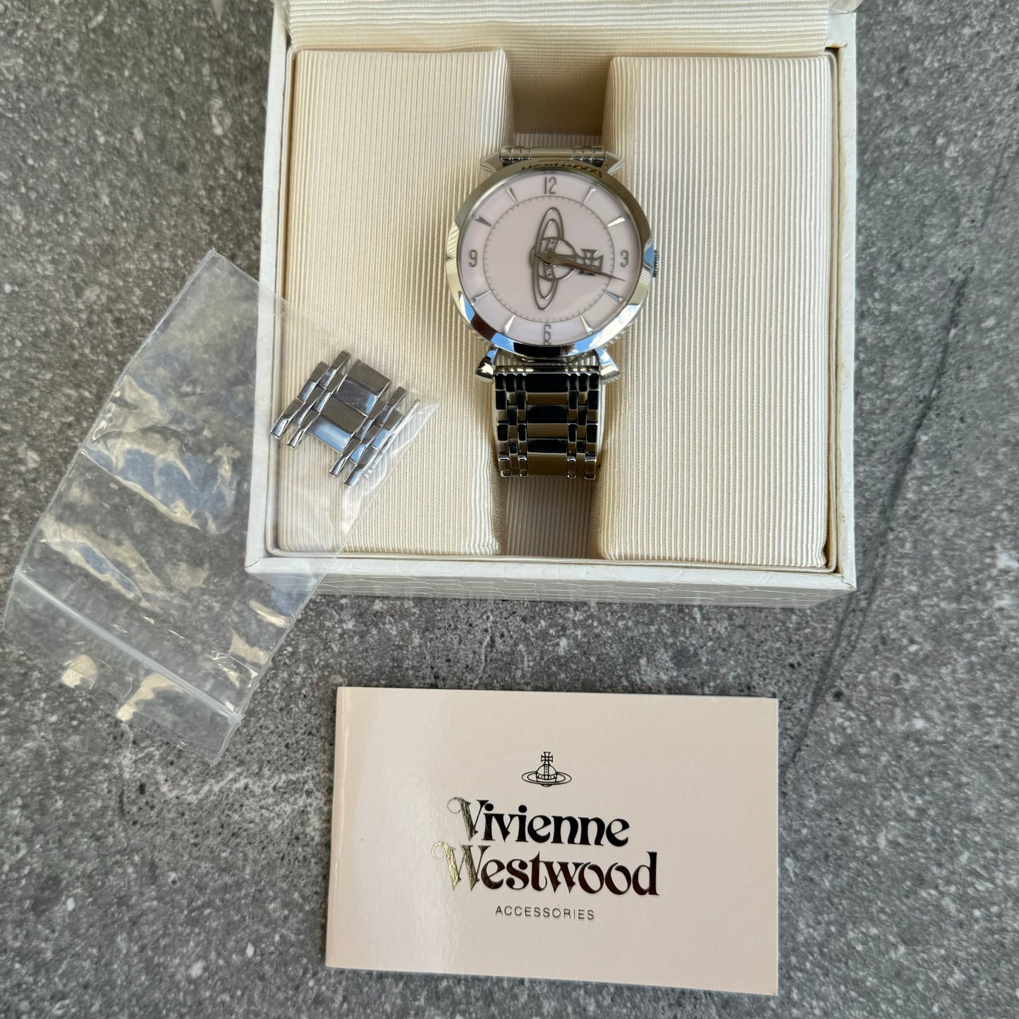 Vivienne Westwood Rose Dial Steel Orb Watch