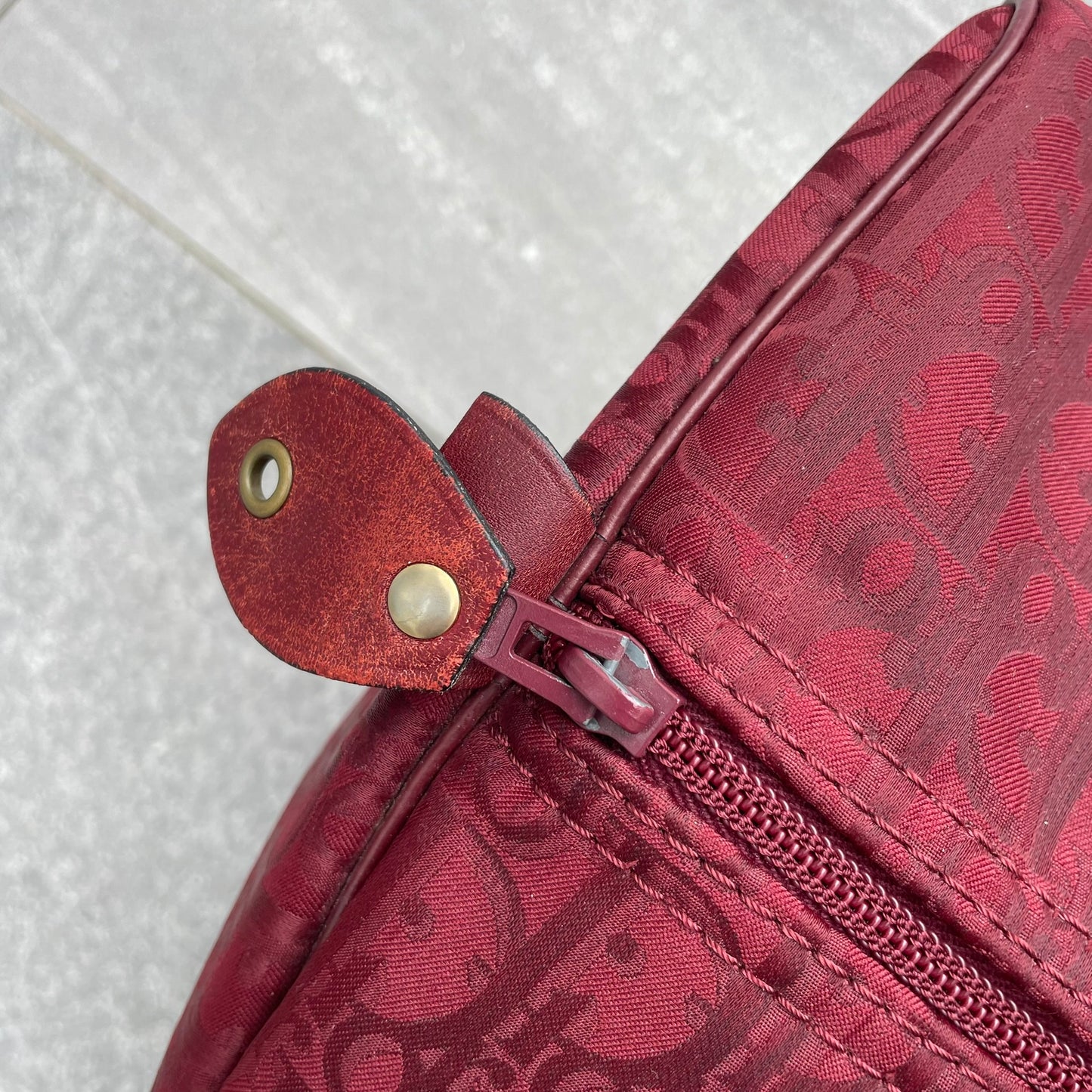 Dior Red Monogram Trotter Boston Bag