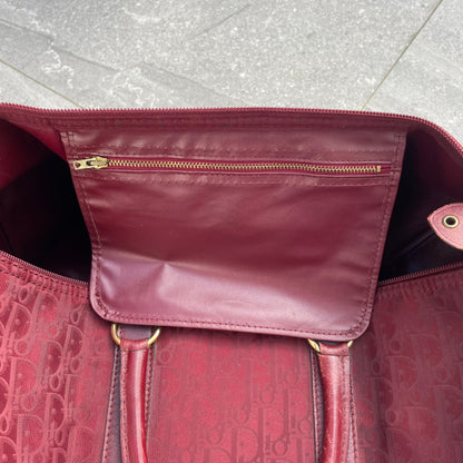 Dior Red Monogram Trotter Boston Bag