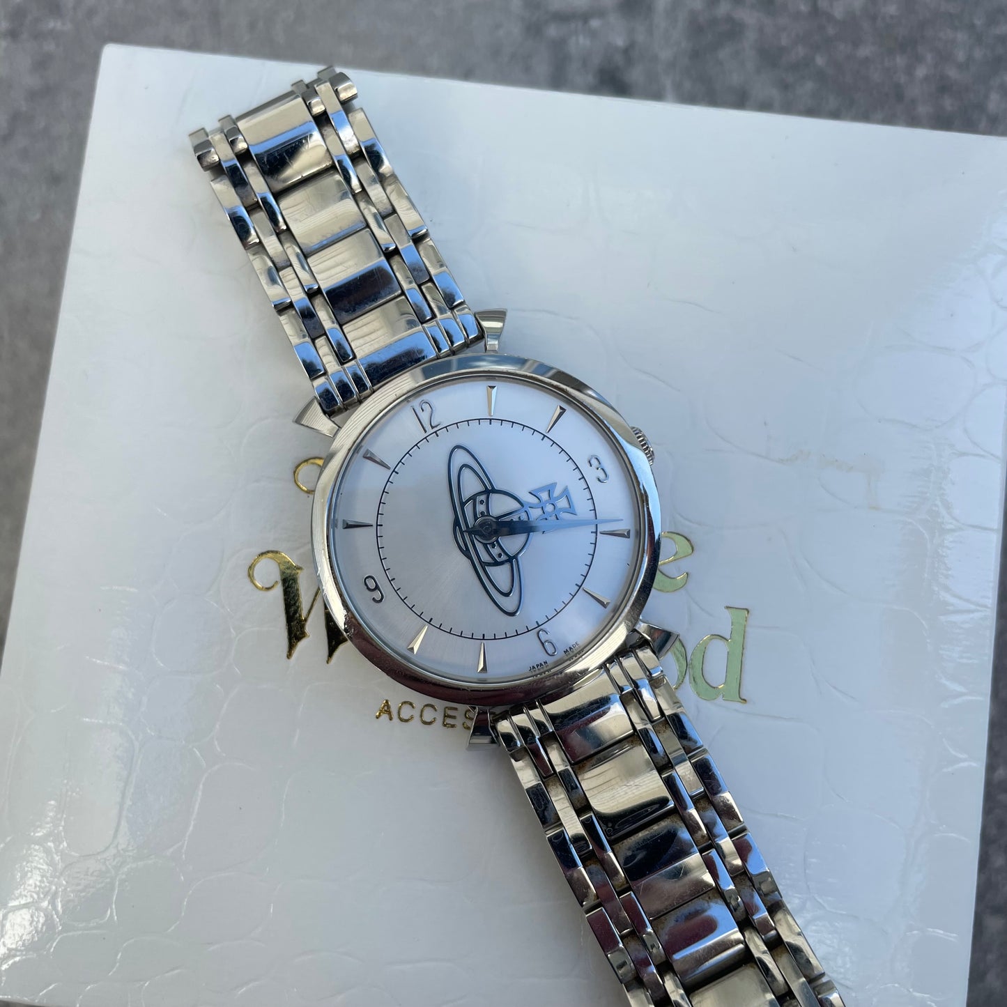 Vivienne Westwood Silver/White Steel Orb Watch