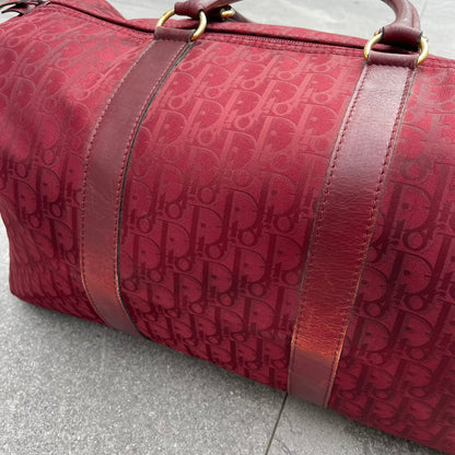 Dior Red Monogram Trotter Boston Bag