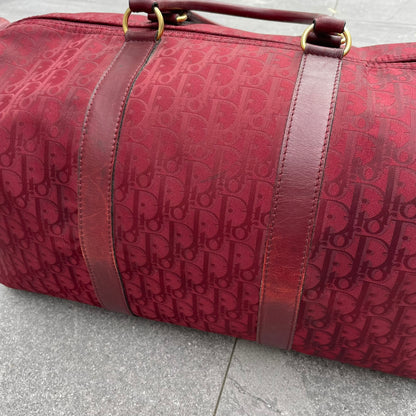 Dior Red Monogram Trotter Boston Bag