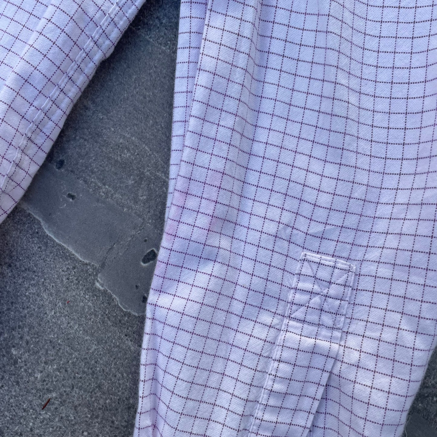 YSL White/Purple Long Sleeve Checkered Shirt - M