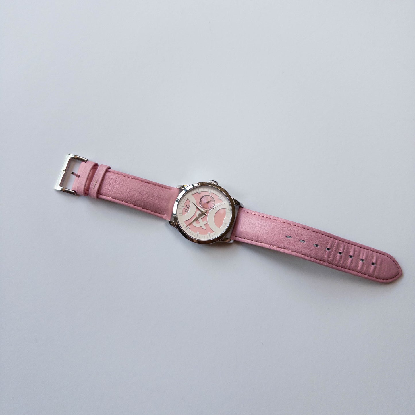 D&G Pink Initials Leather Watch