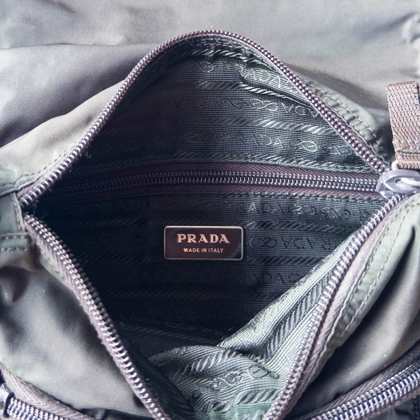 Prada Tessuto Khaki Green Satchel Bag